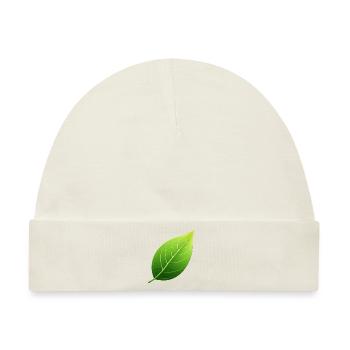 grünes Blatt - Naturschutz - Baby Premium Organic Mütze - Naturweiß - Vorne