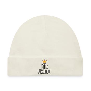 Strampler Prinz Alexander - Baby Spruch lustig - Baby Premium Organic Mütze - Naturweiß - Vorne