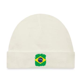 Brasilien Flagge Brasilianische Fahne Südamerika - Baby Premium Organic Mütze - Naturweiß - Vorne