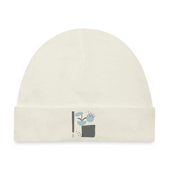 Abstraktes Design mit Blumen - Baby Premium Organic Mütze - Naturweiß - Vorne