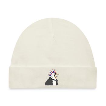 punker möwe lederjacke sonnenbrille - Baby Premium Organic Mütze - Naturweiß - Vorne