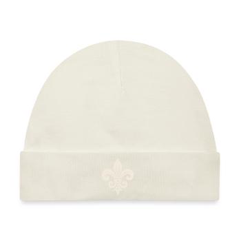 Schlichtes Fleur de lis Design - Baby Premium Organic Mütze - Naturweiß - Vorne