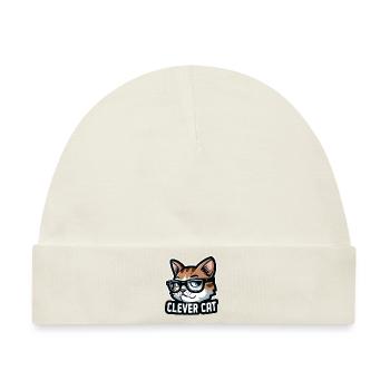 CLEVERE KATZE - Baby Premium Organic Mütze - Naturweiß - Vorne