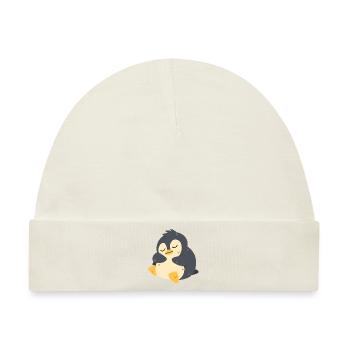 Pinguin schläft - Baby Premium Organic Mütze - Naturweiß - Vorne
