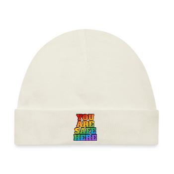 LGBT Safe Space Hier bist du sicher - Baby Premium Organic Mütze - Naturweiß - Vorne