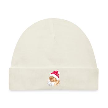 Süße stolze rote Katze mit Weihnachtsmannmütze - Baby Premium Organic Mütze - Naturweiß - Vorne