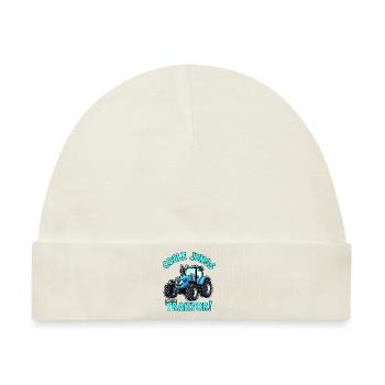 Coole Jungs fahren Traktor Trecker Junge - Baby Premium Organic Mütze - Naturweiß - Vorne
