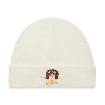 Brunette Retro Vintage - Baby Premium Organic Mütze - Naturweiß - Vorne