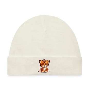 Tiger lustlos und genervt - Baby Premium Organic Mütze - Naturweiß - Vorne