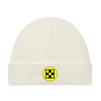 Schachbrett symbol - Baby Premium Organic Mütze - Naturweiß - Vorne