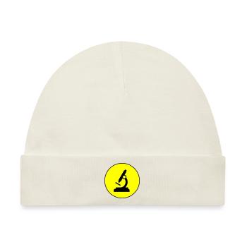 Mikroskop Icon Symbol - Baby Premium Organic Mütze - Naturweiß - Vorne