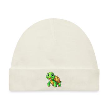 Mega süße Schildkröte - Baby Premium Organic Mütze - Naturweiß - Vorne