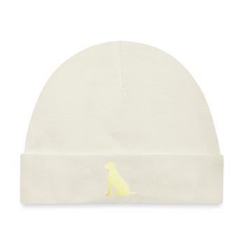 Dackel Dachshund Silhouette Hund Silhouette - Baby Premium Organic Mütze - Naturweiß - Vorne
