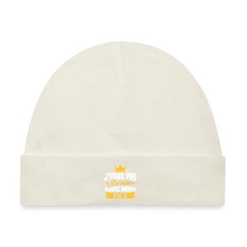 Ich kann nicht mit meinem Sohn wetten - Baby Premium Organic Mütze - Naturweiß - Vorne