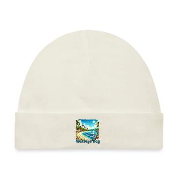 Montego Bay Jamaika Strand Palmen Grunge Urlaub - Baby Premium Organic Mütze - Naturweiß - Vorne