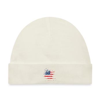 America USA - Baby Premium Organic Mütze - Naturweiß - Vorne