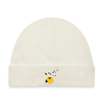 Vögel im Sonnenuntergang - Baby Premium Organic Mütze - Naturweiß - Vorne