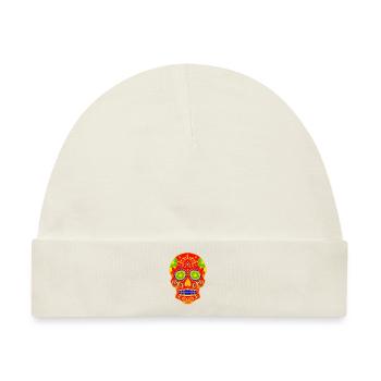 Alte Schädel-Kunst-Entwurf - Baby Premium Organic Mütze - Naturweiß - Vorne