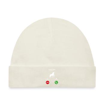 Call Mobile Anruf unicorn einhorn queen - Baby Premium Organic Mütze - Naturweiß - Vorne
