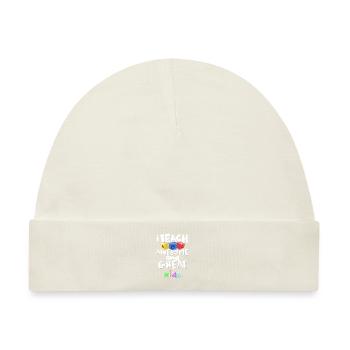 Ich lehre Awesome Great Kids ABC Lehrer Geschenk - Baby Premium Organic Mütze - Naturweiß - Vorne
