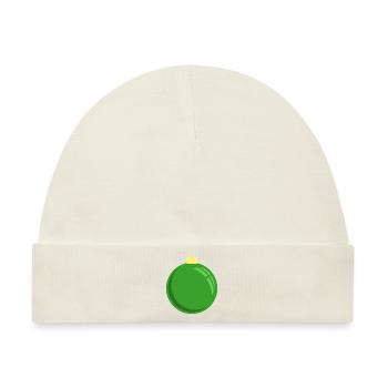 Weihnachtskugel Grün - Baby Premium Organic Mütze - Naturweiß - Vorne