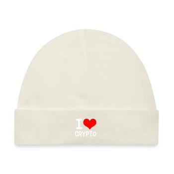 I Love Crypto White - Baby Premium Organic Mütze - Naturweiß - Vorne