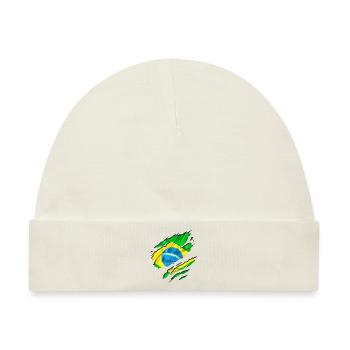 brazilien countries football - Baby Premium Organic Mütze - Naturweiß - Vorne