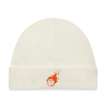 basketball Flamme fireball1 - Baby Premium Organic Mütze - Naturweiß - Vorne
