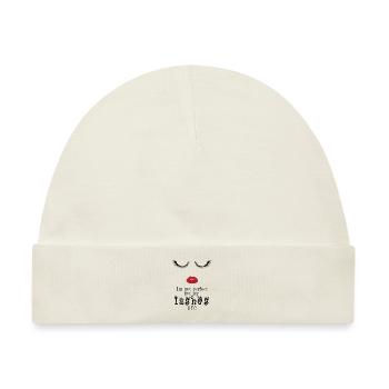 Perfekte Wimpern - Baby Premium Organic Mütze - Naturweiß - Vorne