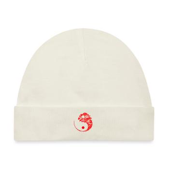 Yin Yang Bonsai Baum Japan Buddha Zen Geschenk - Baby Premium Organic Mütze - Naturweiß - Vorne