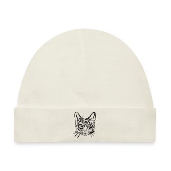 Katze, Mieze, Miezekatze, Geschenk, Geschenkidee - Baby Premium Organic Mütze - Naturweiß - Vorne