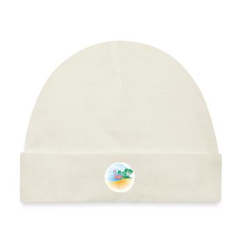 Flamingo - On The Sunny Beach - T-Shirt - Baby Premium Organic Mütze - Naturweiß - Vorne