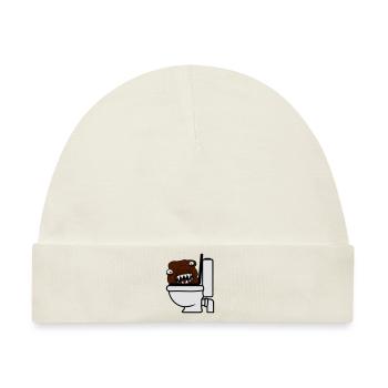 klo toilette scheisse kacke kot wc gefaehrlich baz - Baby Premium Organic Mütze - Naturweiß - Vorne