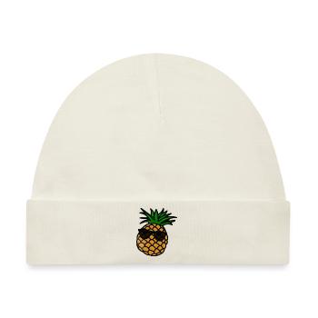 Coole Ananas - Baby Premium Organic Mütze - Naturweiß - Vorne