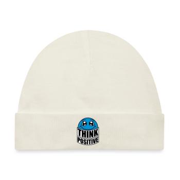 gesicht denken cool think positive positiv bleiben - Baby Premium Organic Mütze - Naturweiß - Vorne