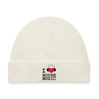 I Love House Musik - Baby Premium Organic Mütze - Naturweiß - Vorne