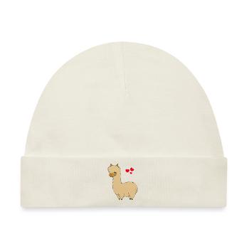 Funny Lama - Baby Premium Organic Mütze - Naturweiß - Vorne