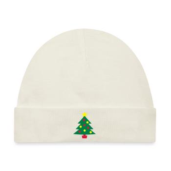 Weihnachtsbaum - Baby Premium Organic Mütze - Naturweiß - Vorne