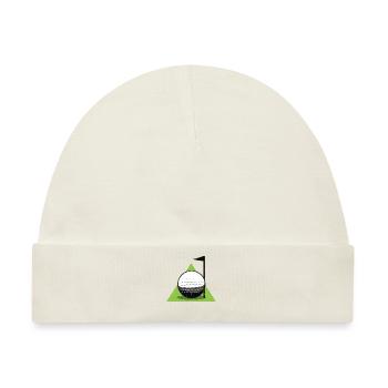 Golf Golfball Fahne - Baby Premium Organic Mütze - Naturweiß - Vorne