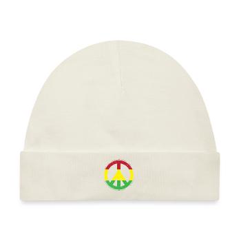 Peace Reggae Rastafari Ska Geschenk - Baby Premium Organic Mütze - Naturweiß - Vorne