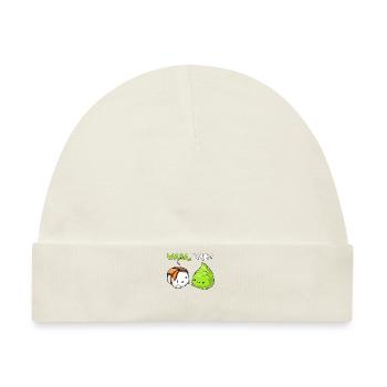 Niedliche Sushi Wasabi Paare Wasa Bae - Baby Premium Organic Mütze - Naturweiß - Vorne