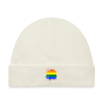 Regenbogen Musik LGBT Gay Pride - Baby Premium Organic Mütze - Naturweiß - Vorne