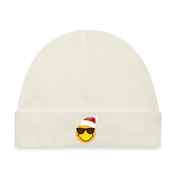 Smiley Glossy Sunglasses Christmas - Baby Premium Organic Mütze - Naturweiß - Vorne