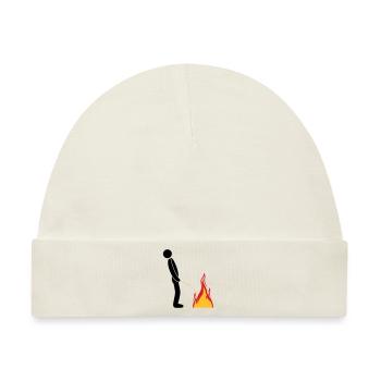 feuer loeschen flammen heiss feuerwehr logo im ste - Baby Premium Organic Mütze - Naturweiß - Vorne
