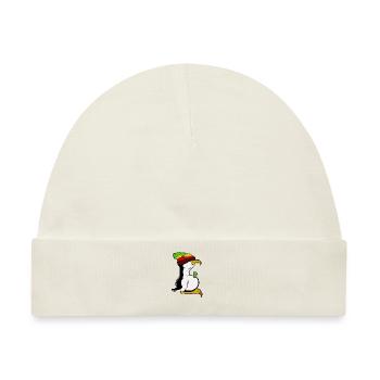 Tux Linux Pinguin Kaffeepause Computerfreak Rasta - Baby Premium Organic Mütze - Naturweiß - Vorne