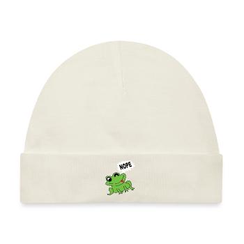 Frosch Froschkönig Frösche Quark Tier Froschkopf - Baby Premium Organic Mütze - Naturweiß - Vorne