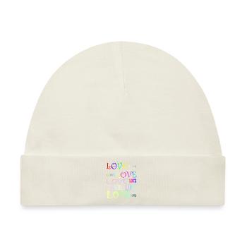 Love - Baby Premium Organic Mütze - Naturweiß - Vorne