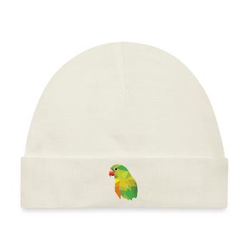 Papagei Vogel Mosaik low poly - Baby Premium Organic Mütze - Naturweiß - Vorne