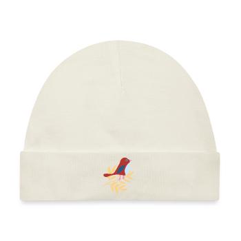 Kleiner Vogel auf Zweig - Baby Premium Organic Mütze - Naturweiß - Vorne