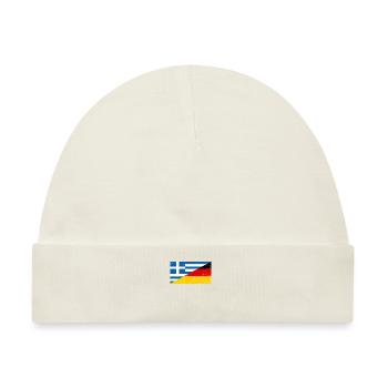 Griechenland Deutschland Flagge Deutsch Griechisch - Baby Premium Organic Mütze - Naturweiß - Vorne